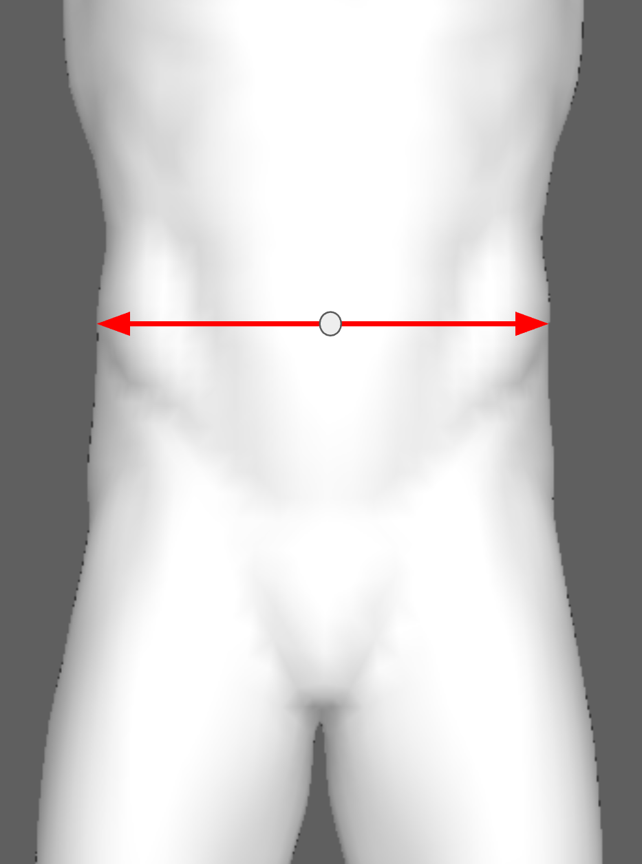 belly waist width